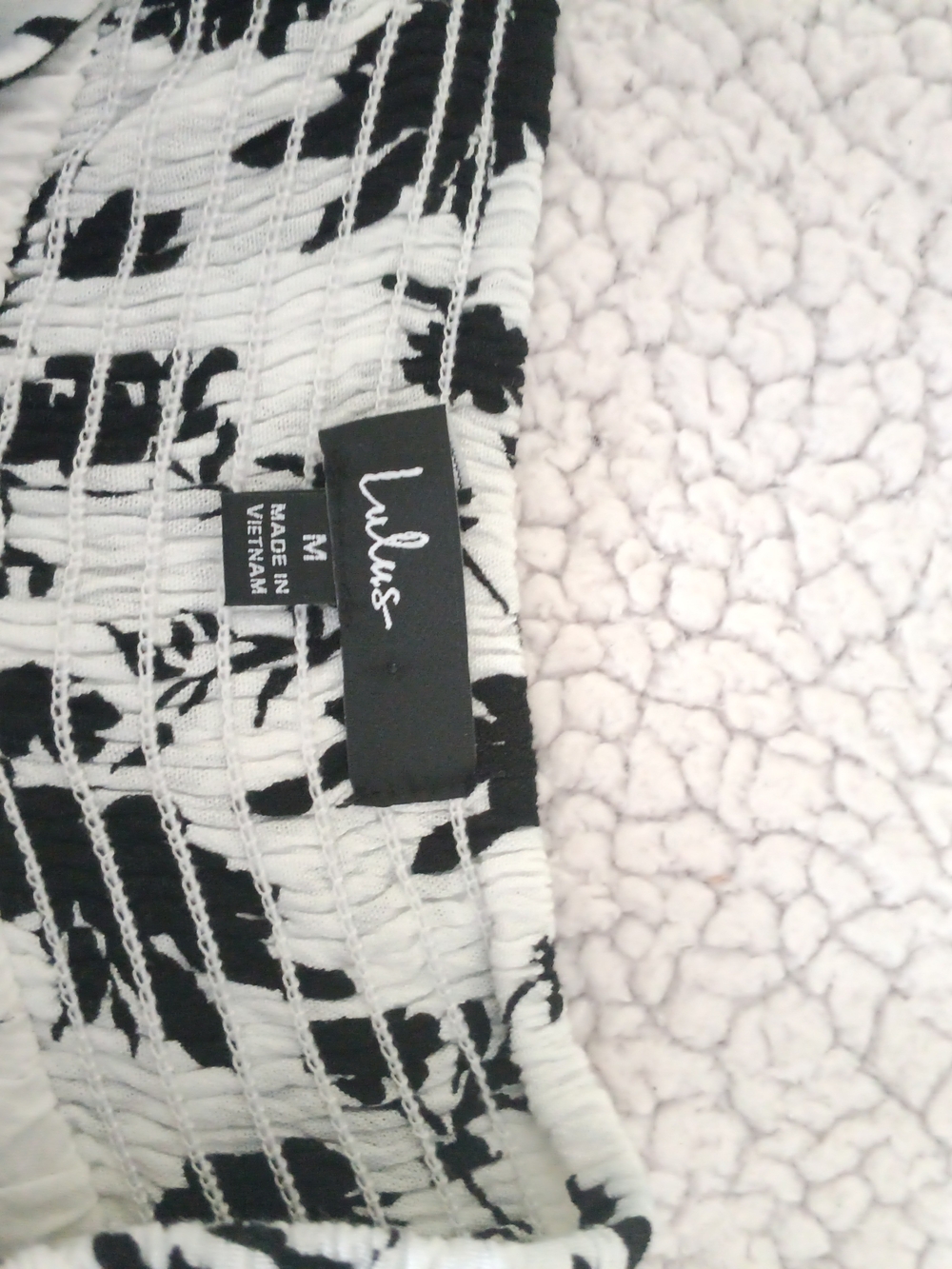 Lulus Black & White Floral Split Wide Leg Palazzo Pants Medium - Picture 7 of 8